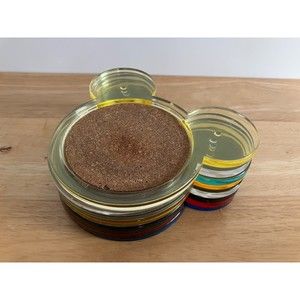 Disney Parks Mickey Mouse Icon Plastic Drink Coasters Lot of 8 USED READ